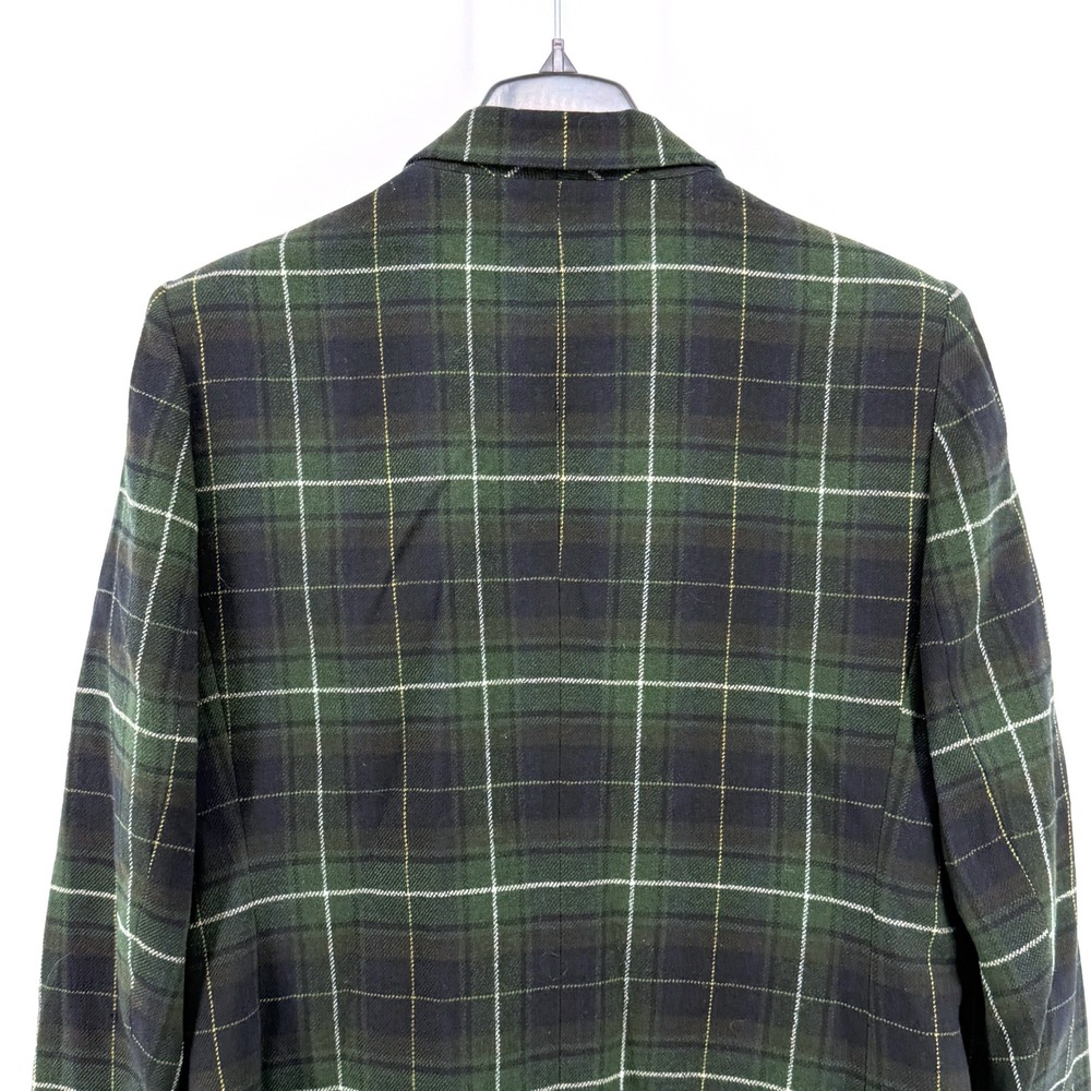Vintage Talbots Tartan Blazer Womens 18 Pre-Owned Jacket Green Wool Blend USA - Picture 12 of 13